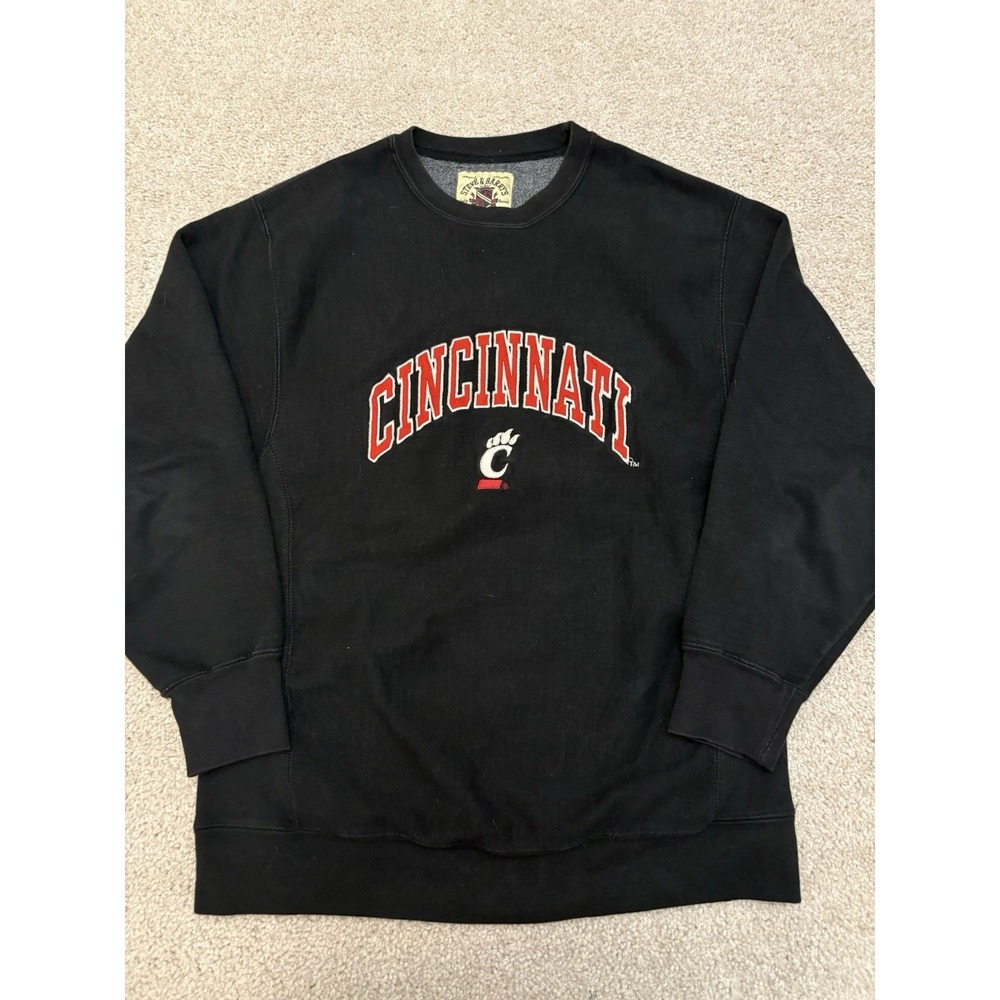 VTG Y2K Cincinatti Bearcats Steve & Barry's Thick Sweater Black Stitched Size S